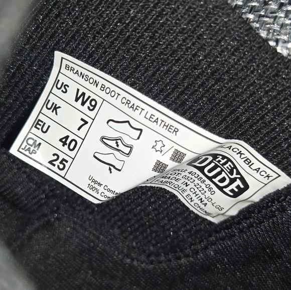 Hey Dude Womens Branson Craft Leather Boot - Size 9 - Worn twice - Color Black - Picture 7 of 7